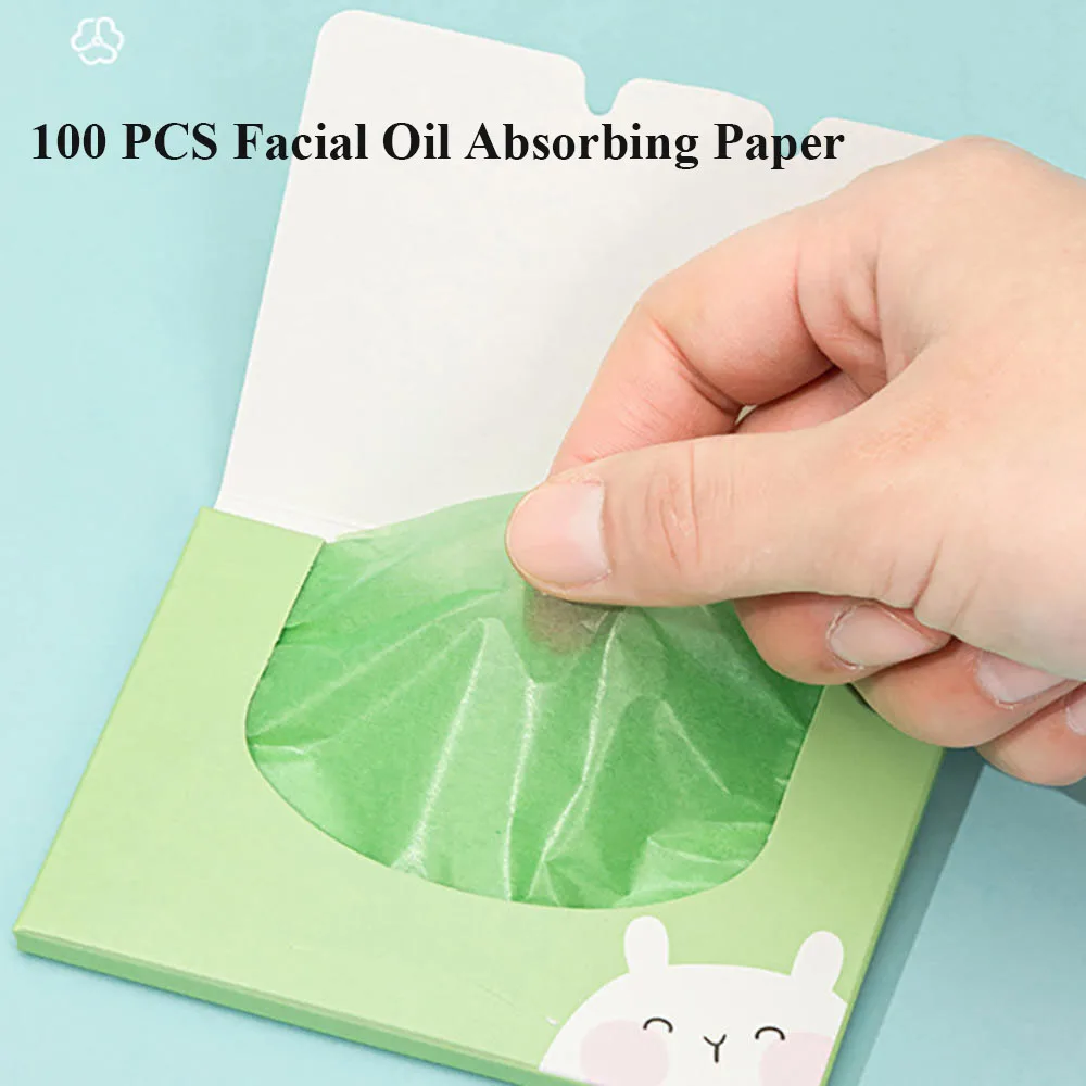 100 Sheets Face Oil Absorbing Paper Face Wipes Anti-Grease Paper Facial Absorbent Paper Woman Facial Care Paper Facial Cleaning