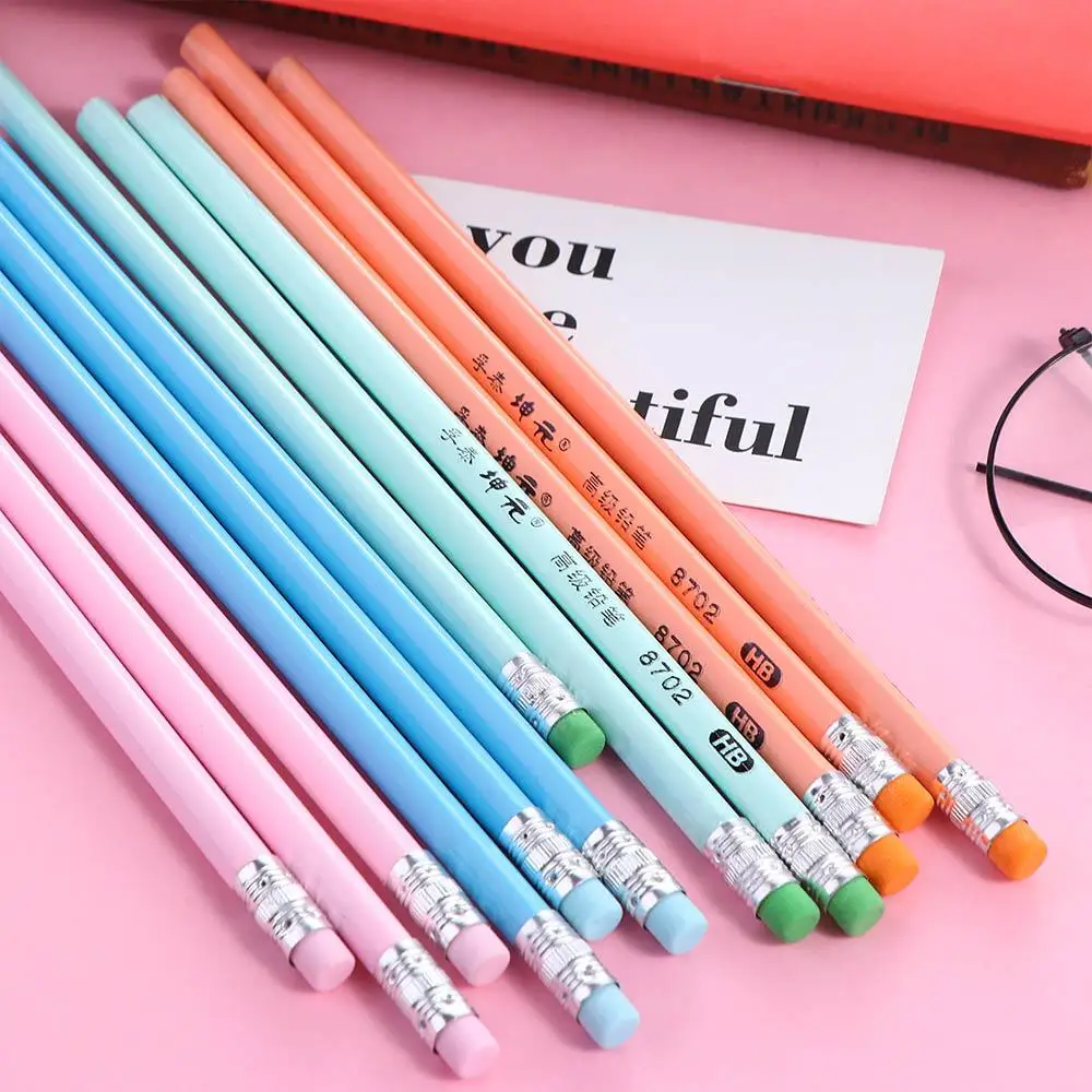 

3Pcs Office School Supplies Macaron Color Drawing Children's Student Prize Pencil HB Pencil Student Pencil Kids Pencil
