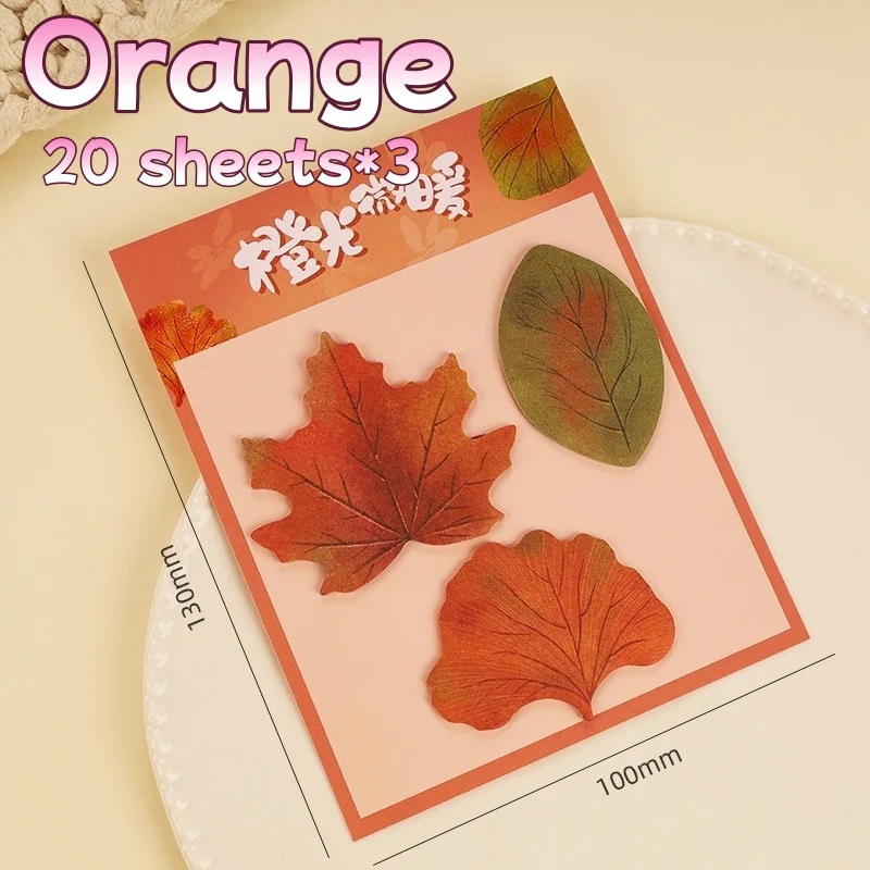 60/240 Sheets Sticky Notes Set Creative Simulation Tree Leaves Combination Cute Student Office Note Paper Freshness Maple Leaf