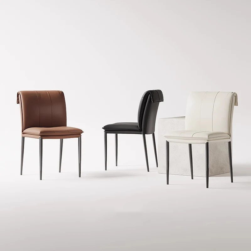 

Luxury Leather Dining Chairs Modern Restaurant Office Nordic Desk Dining Chairs Vanity Minimalist Muebles Postmodern Furniture
