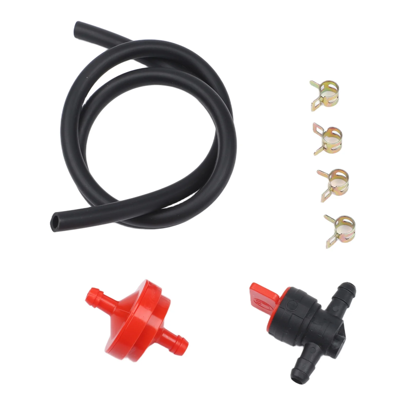 Inline Fuel Filter Hose Kit 14 Inch Fuel Line with Shut Valve Compatible with For 298090S 394358s for Lawn Mower Engine Parts