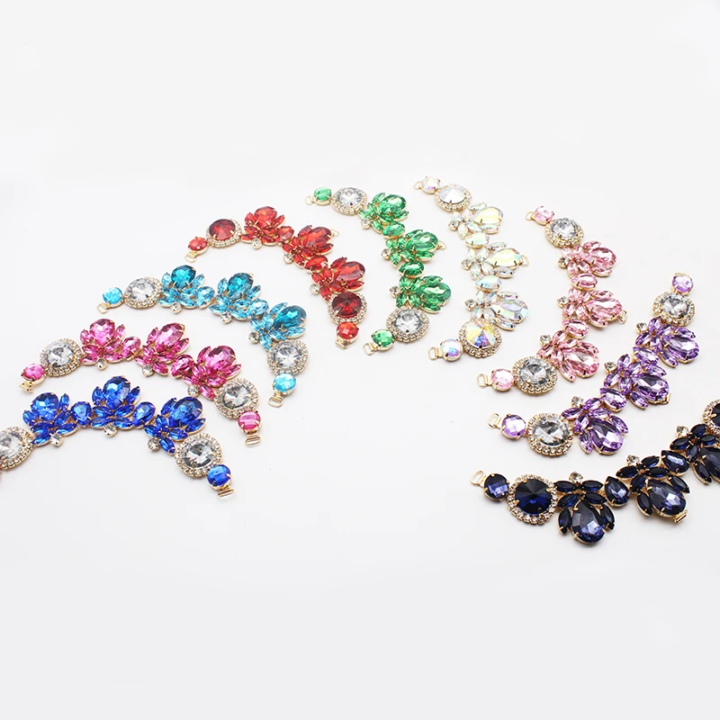 New2022 Shiny 1 Piece 21cm Creative Crystal Rhinestone Buckle Swimsuit Decorative Chain, Bikini Fashion Slippers DIY Accessories