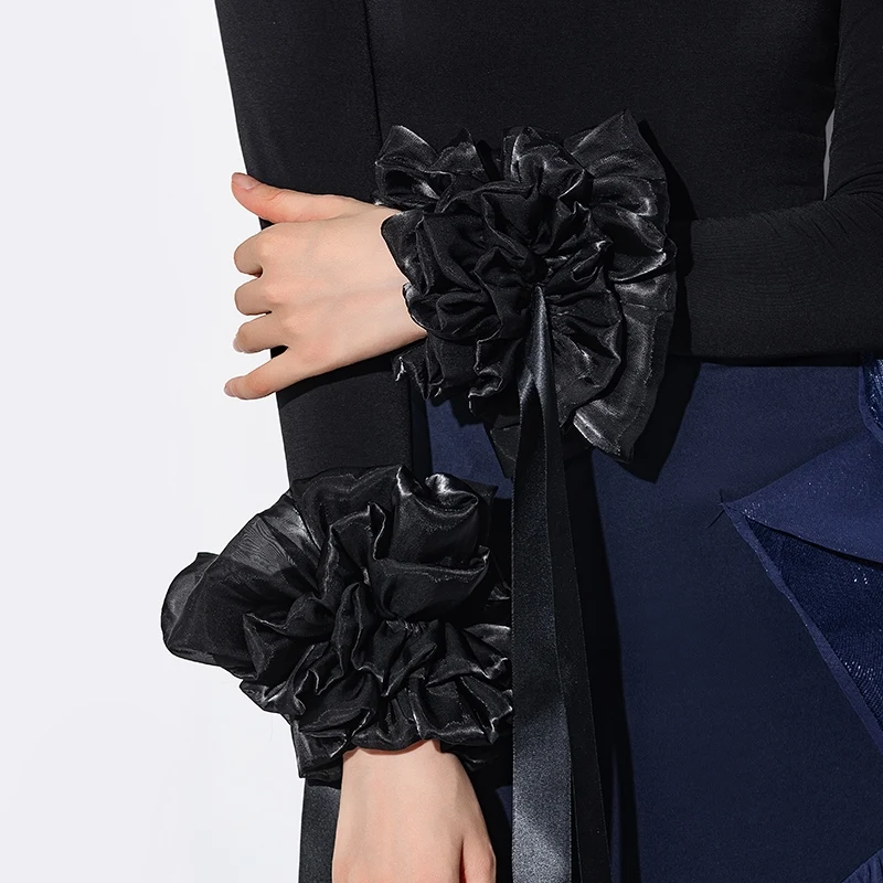 

2025 New Latin Dance Accessories For Women Hand Flower Latin Dance Competition Wear Adult Female Modern Latin Accessories