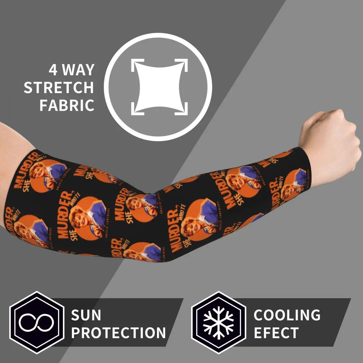 Murder She Wrote 팔토시 남녀공용 자외선 차단 타투 커버업 스포츠 쿨링 사이클링