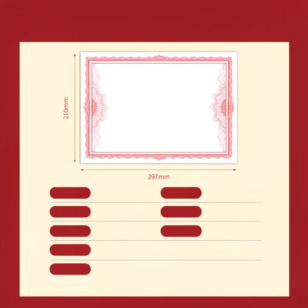 Thickened A4 Certificate Paper Gold Edge Blank Insert For Custom Printing Awards Recognition Graduation Appointment Document Use