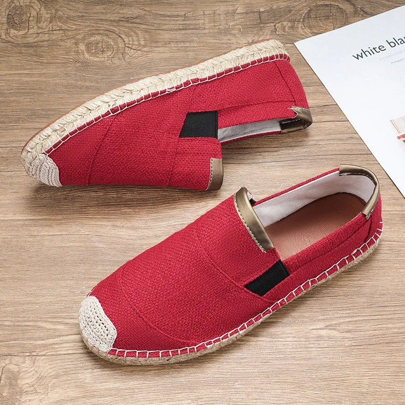 Canvas Sneakers New Arrival 2026 Casual Woven Shoes Trending Cheap Man Autumn Comfort Anti Slip on Men Footwear Flat Espadrilles