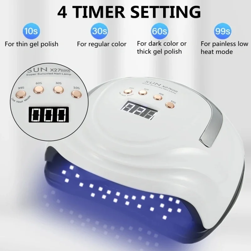SUN X27MAX LED مصباح مجفف الأظافر للتقليم 81 المصابيح الأشعة فوق البنفسجية تجفيف مصباح لعلاج الأشعة فوق البنفسجية هلام مسمار البولندية مجفف الأظافر ضوء الأشعة فوق البنفسجية مع أ