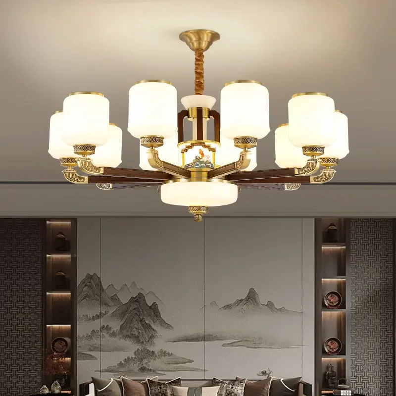 ALBERT Hedendaagse luxe messing hanglamp Chinese stijl woonkamer eetkamer slaapkamer villa hotel voorbeeldkamer kroonluchter