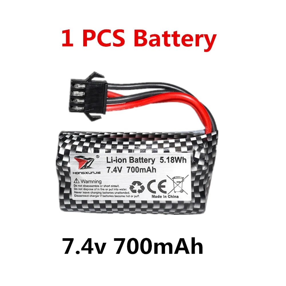 HJ811 RC Boat Original Accessories HJ812 RC Boat Battery SM-4P Plug 7.4v 700mAh Remote Control / Housing  HJ811 Spare Parts