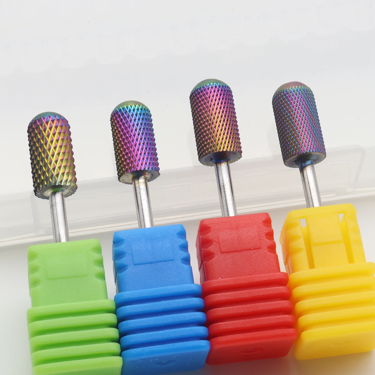 C0715 Rainbow Carbide Nail Drill Bit Tapered Milling Cutter for Manicure Remove Gel Acylics Tool Nails Drill Accessories