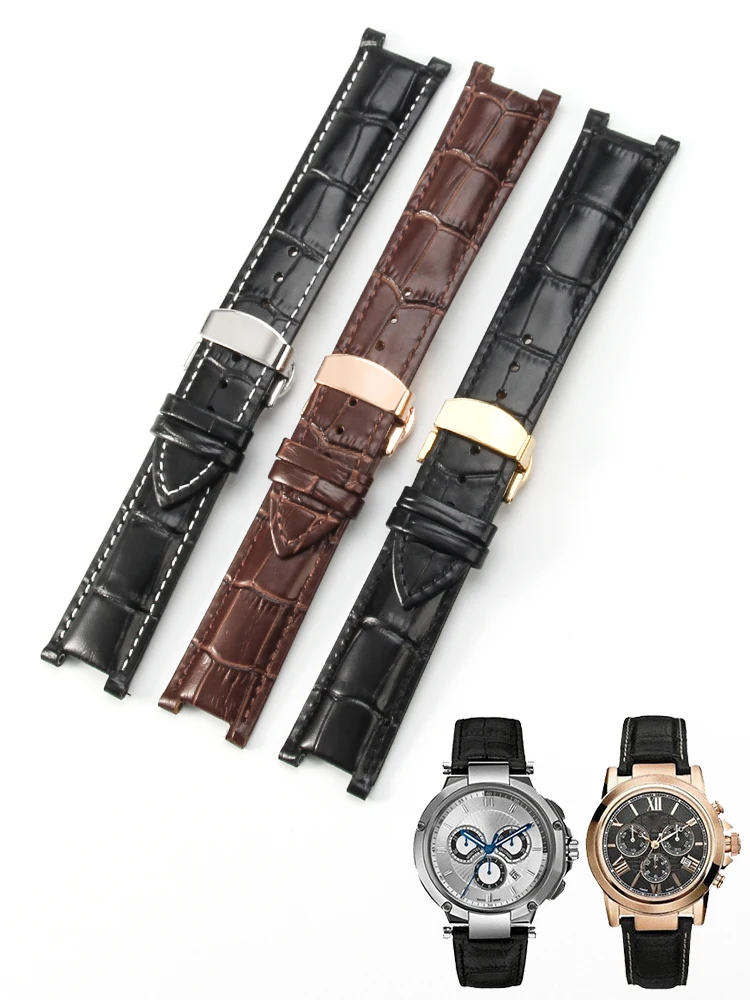 Sweatproof Odorless Genuine Cowhide Watchbands for Gucci GC Guess Ya133309 GC1333 GC1335 YA1332 Breathable Strap 20x11 22x13mm