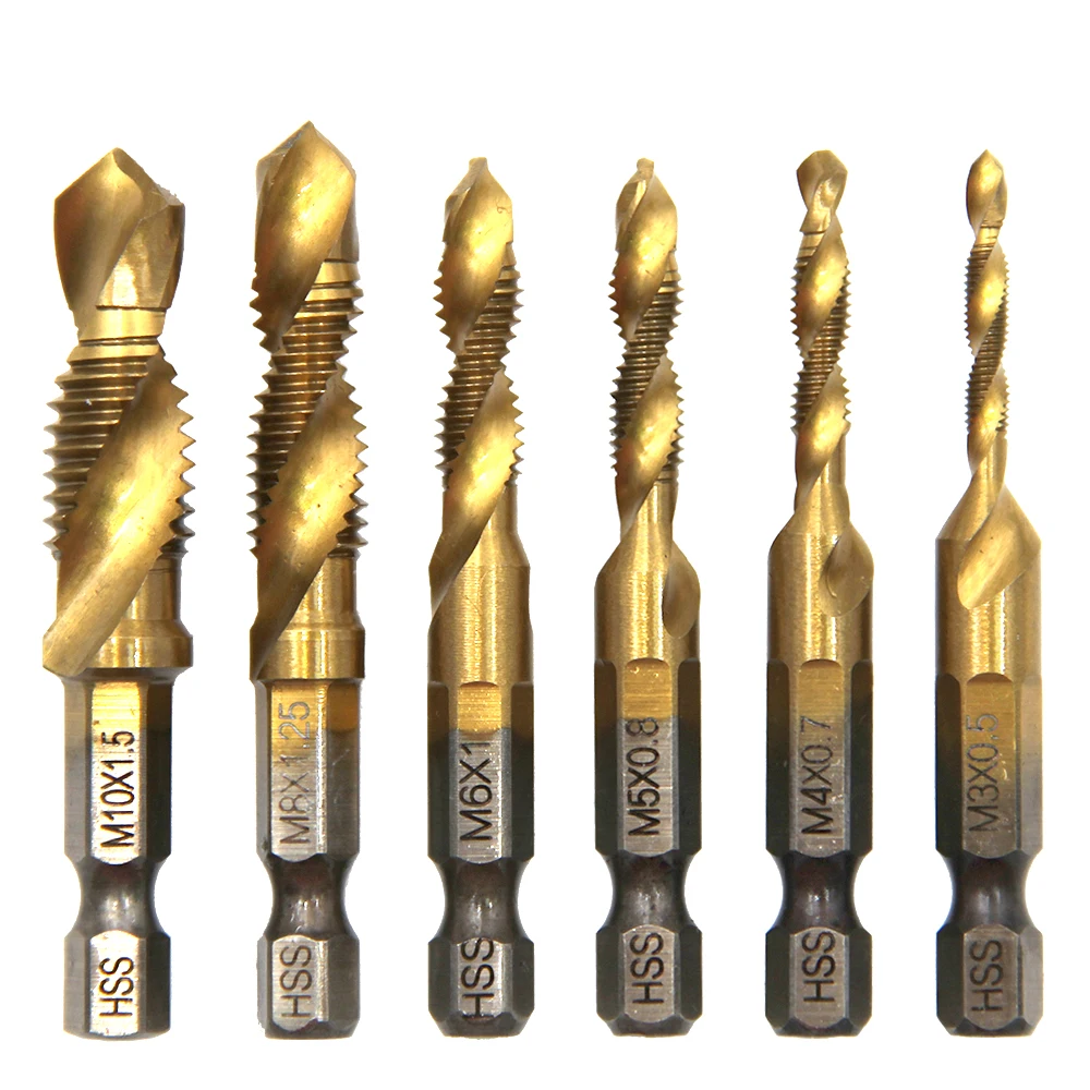 Multi functional HSS drilling tapping integrated spiral tap hand-held electric drill tap tool chamfer machine composite tap view 2