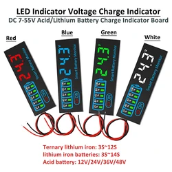 DC 7-55V Acid/Lithium Universal Battery Charge Indicator Board LED D isplay Indicator Voltage Charge Indicator 20MA with Alarm