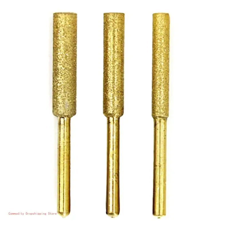 

30mm Shank Diamond Coated Cylindrical Grinding Mounted Bits Burrs for Rotary Tool Bit 4.8 5.5mm 5 Pcs