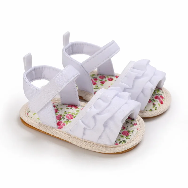 

Summer Baby Girls Sandals Simple Style Toddlers Solid Color Soft Sole Princess Shoes Outdoor Indoor Prewalker