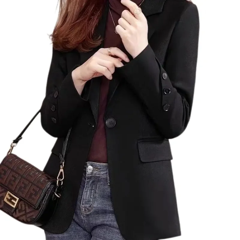 

New Suit Jacket Women's Leisure 2025 Spring Autumn Senior Blazer Coat Female Slim Temperament Outwear British Style Overwear Top