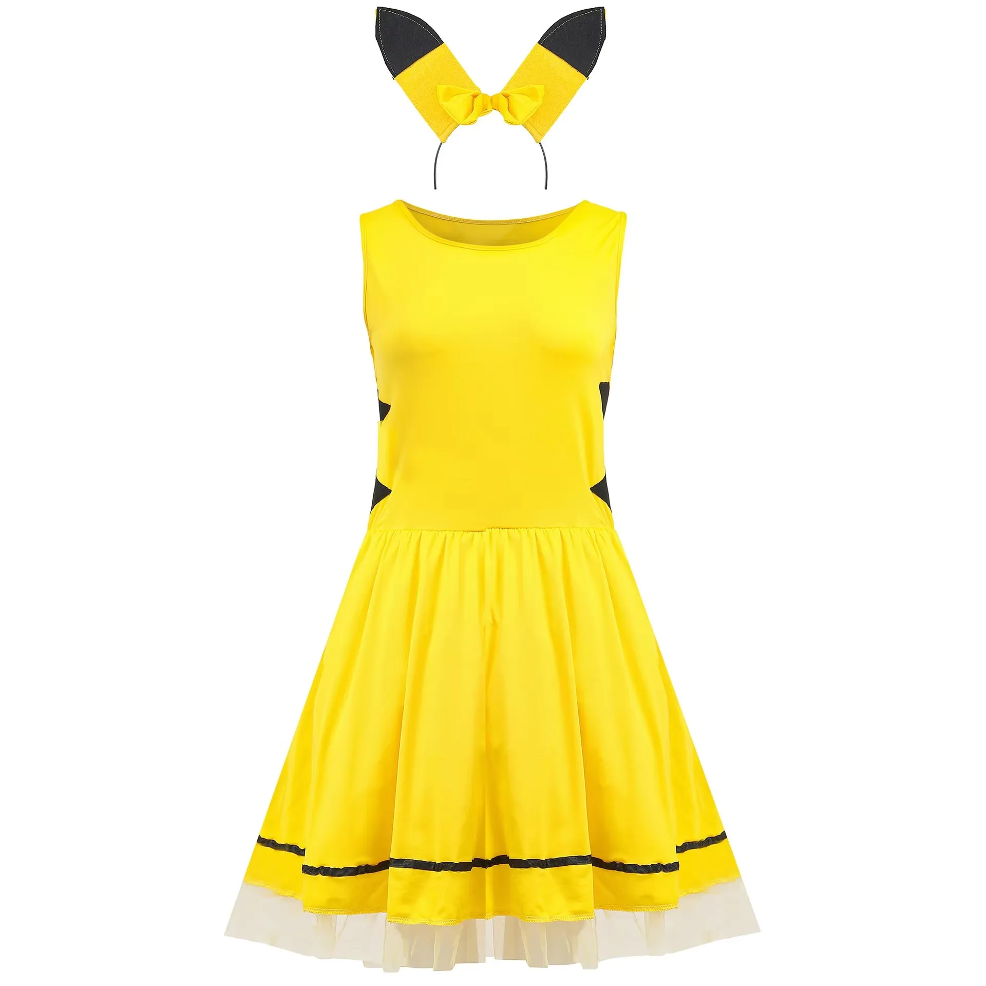 Pokemon Role Play Clothing Anime Pikachu Girl Halloween Clothing Prom Party Performance Stage Performance Clothing Game Uniform