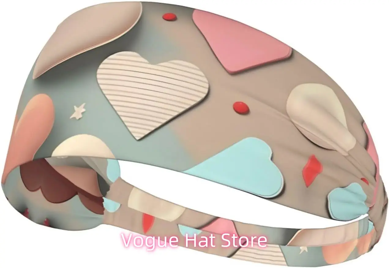 

Эластичная повязка на голову для упражнений, эластичная повязка на голову для занятий спортом на открытом воздухе, рисунок «Любовь» для фитнеса, йоги, бега, езды на велосипеде