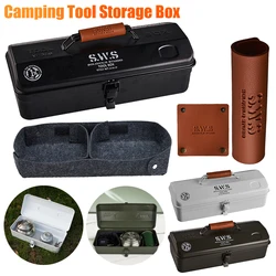 Portable Thickened Iron Tool Case Anti-Slip Camp Tool Hardware Storage Box Sundry/Stoves/Lamps Storage Containers Tool Organizer