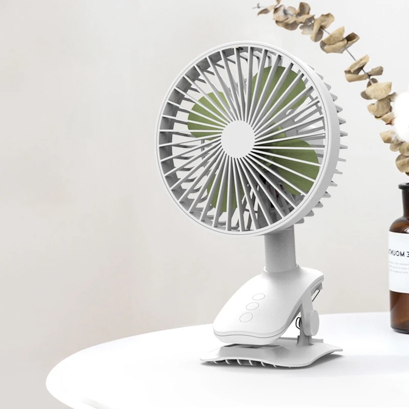 Mute, Shake Head, 3-Gear Adjustment Small Fan Baby Car Clip Fan, Desktop Dormitory, Table Type Small Fan