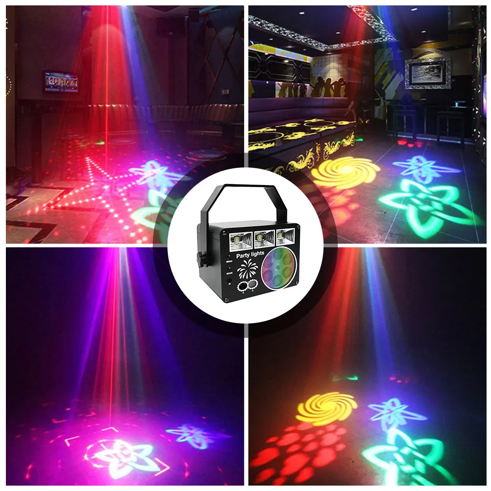 Imagem -05 - Rgb Led Stage Laser Light dj Disco Strobe Projetor de Efeito de Palco Lâmpada para Casamento Feriado Iluminação de Natal