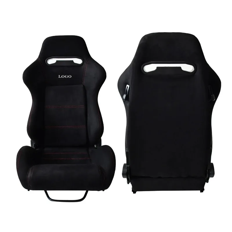 

Black Suede Custom Embroidered Logo Double Adjustable Shoulder Quick Release Double Slide Adjustable Racing Seat