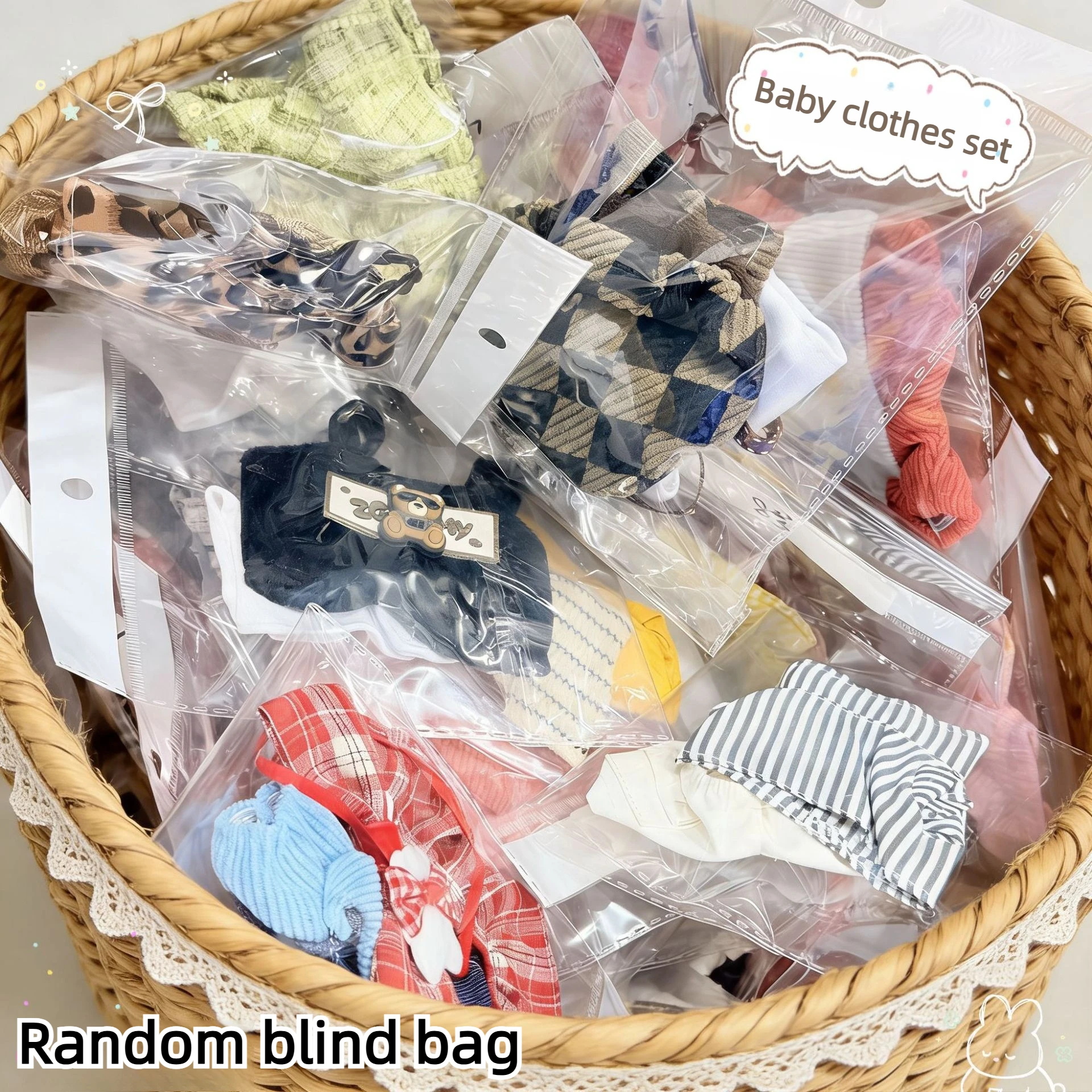 

【clearance】15/17cm doll Clothes Random style set for Labubu plush toy hat clothing Bags shoes replace decoration accessories