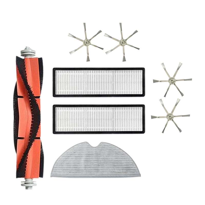 Kit de repuesto para aspiradora Xiaomi Mijia 2C, cepillo lateral principal, filtros lavables, paño de fregona, accesorios de limpieza, 8 unidades
