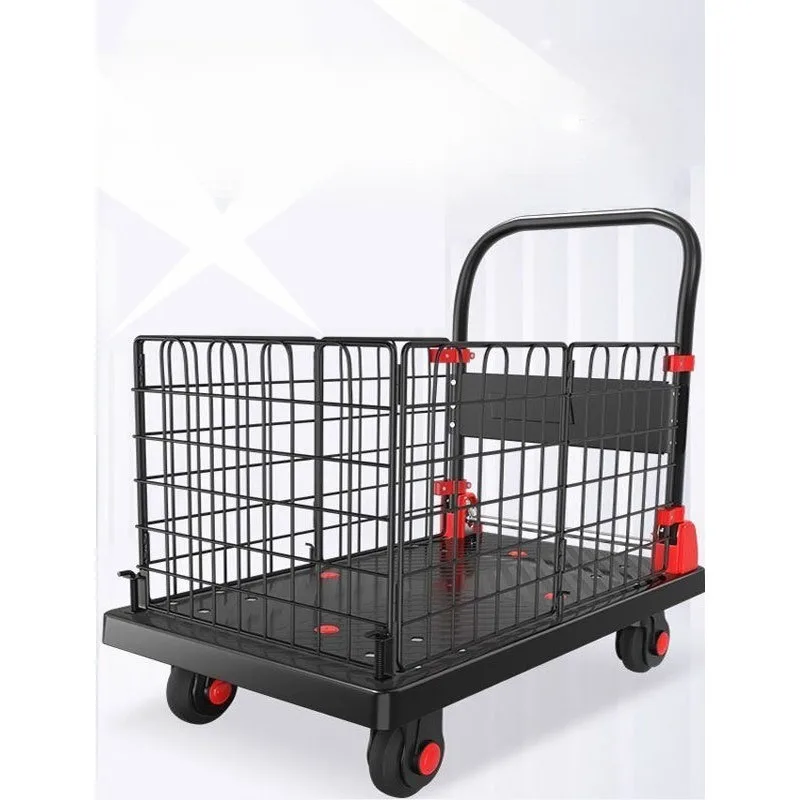 

Folding flatbed, pull pallet, handling trailer, trolley, flatbed trolley