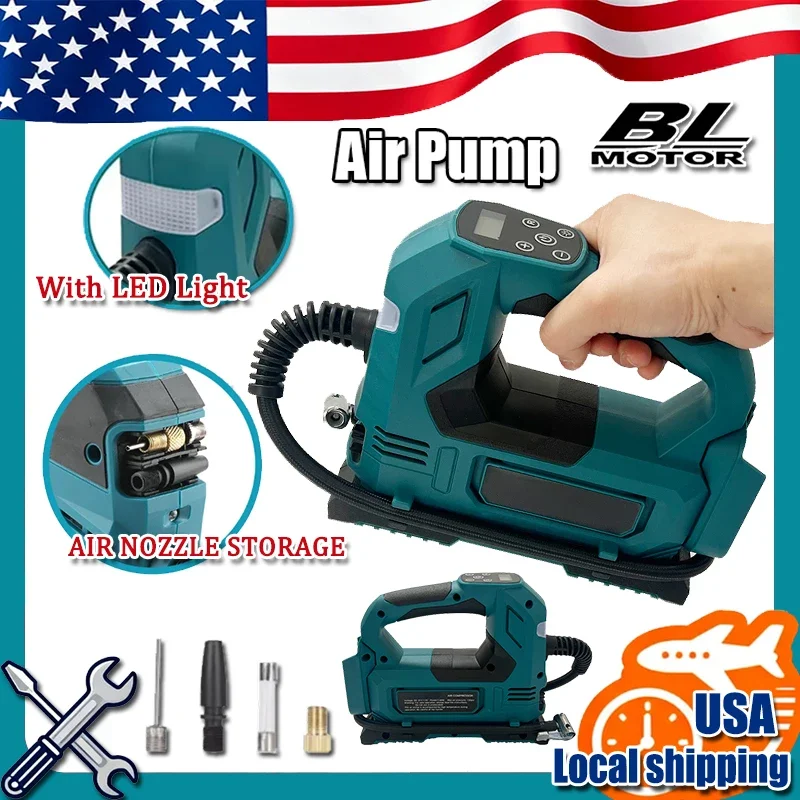 

Подходит для Makita, портативный беспроводной насос для накачивания шин, аккумулятор 18 В, электрический воздушный насос, ручной воздушный компрессор для автомобильных велосипедных шин, мяч