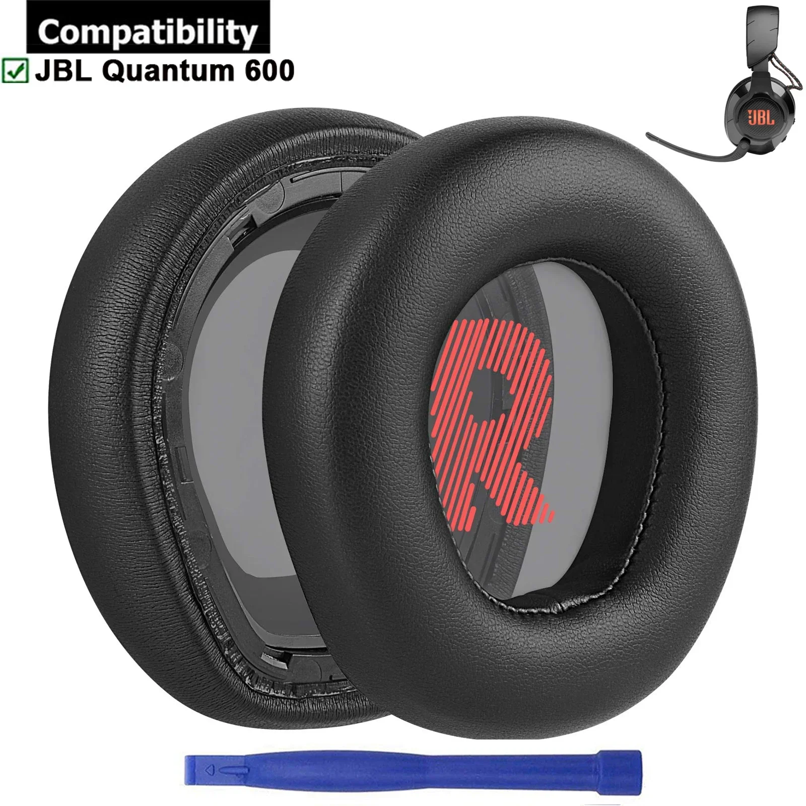 

Protein Leather Replacement Earpads Ear Pads Cushion Muffs Repair Parts for JBL Quantum 600 Q600 Wireless Headphones Headsets