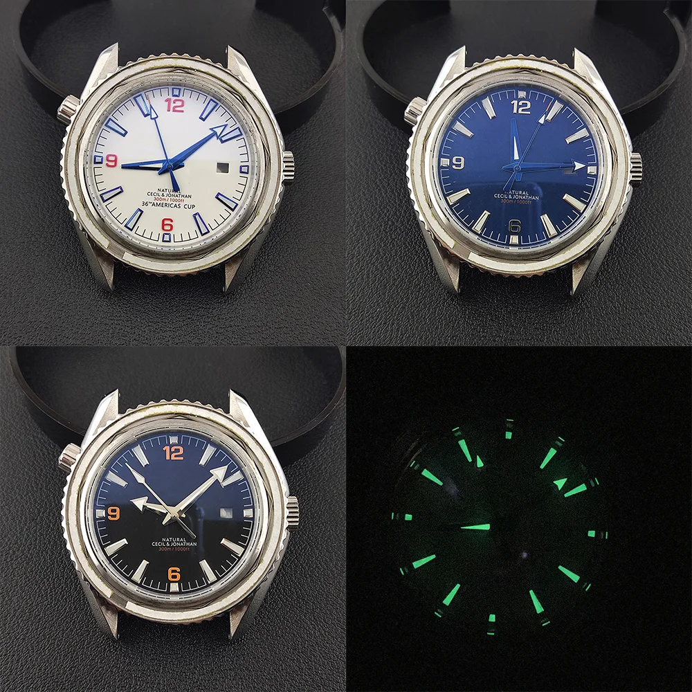 42.5mm miyota8215 case men watch accessories stainless steel case with ceramic Bezel luminous dial fit miyota8215 DG2813movement