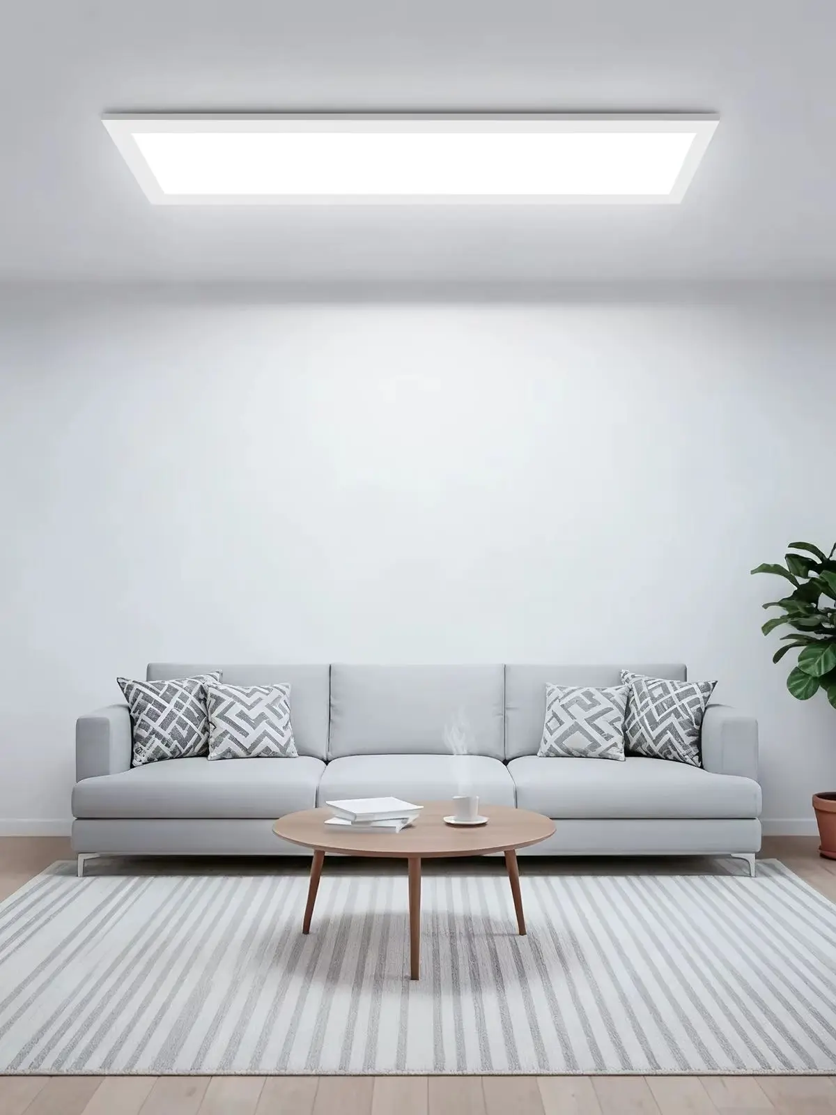 LED-Deckenleuchte, 24 W, 3000 K–6500 K, 58 x 20 cm, 2400 lm, mit Fernbedienung, dimmbare Flachpanelleuchte, geeignet für Arbeitszimmer, Schlafzimmer, weiß
