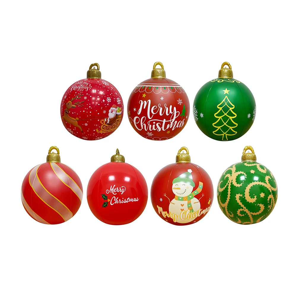 Outdoor Christmas Inflatable Decor Ball 40/60cm PVC Giant Big Large Balls Xmas Tree Decorations Toy Ball without Light Ornament