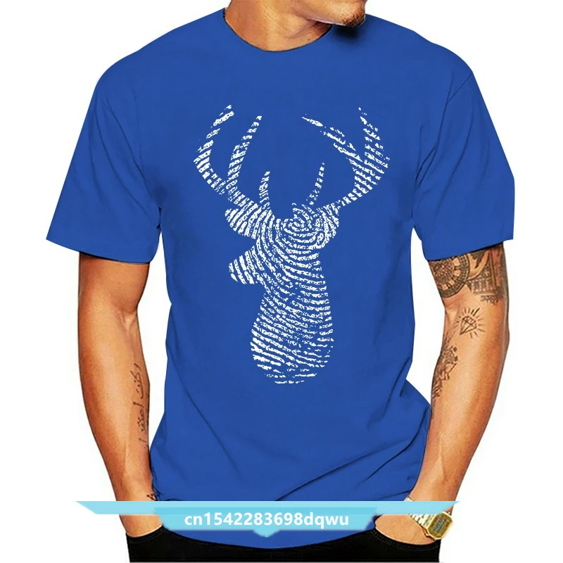 Deer Tops Tee T Shirt Head Fingerprint Forest Military Army Hunting Camping Fishing T-Shirt Homme Customized