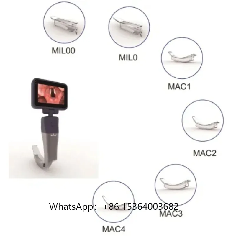 

Portable Disposable Video Laryngoscope with Disposable Blades