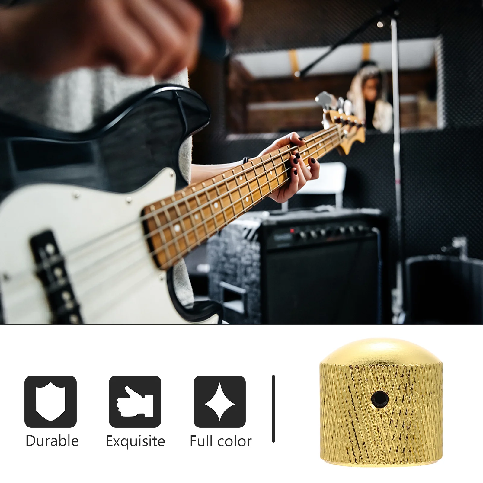 

6Pcs Guitar Potentiometer Knobs Replacement Heavy Duty Volume Control Caps for Electric Bass Amplifier Tone Adjustment