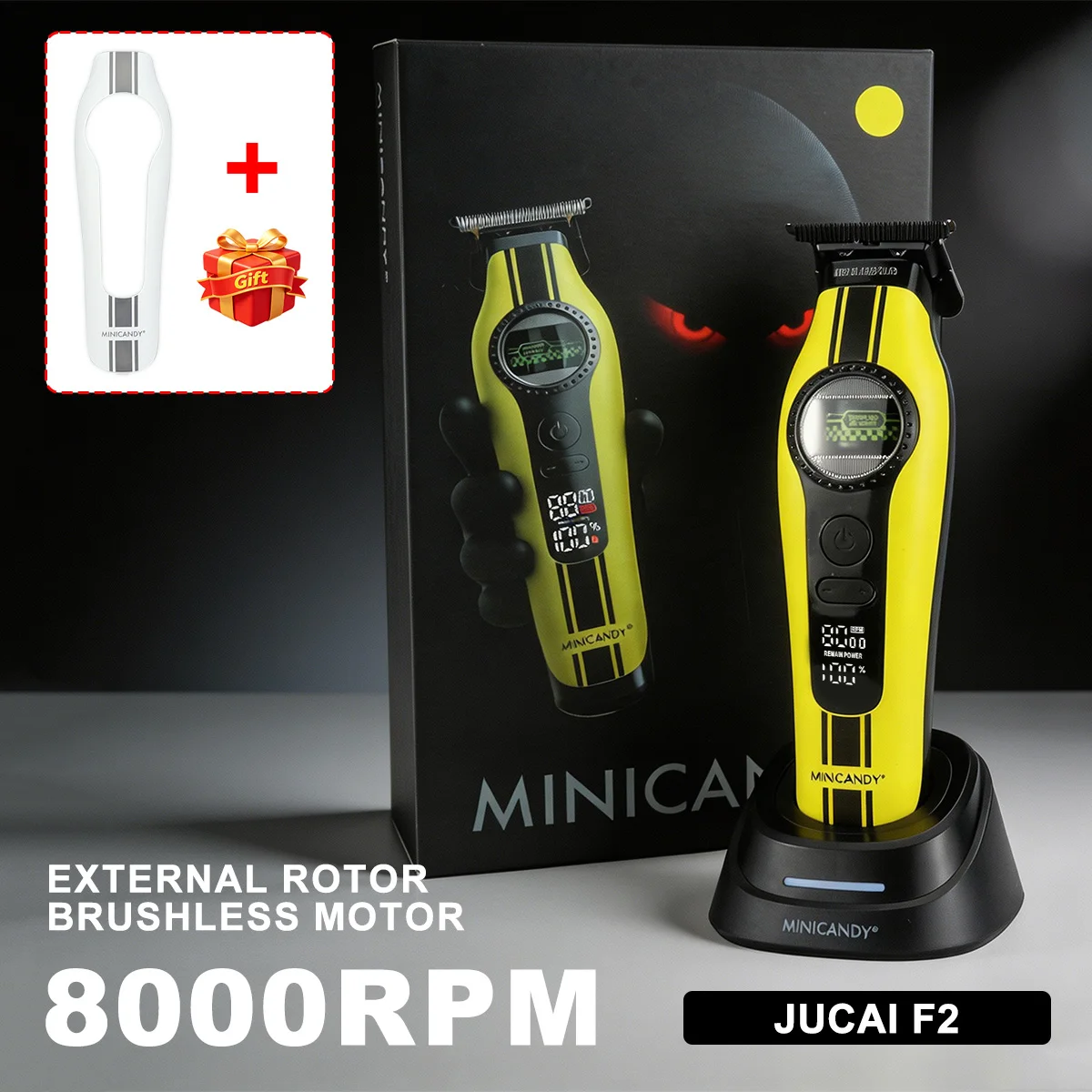 JUCAI MINICANDY F2 Professional Finishing Machine for Men DLC Zero Gapped 8000RPM External Rotor Brushless Motor Hair Trimmer
