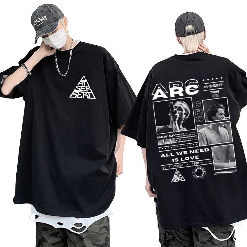 Singer Cancerbero Graphic T Shirt Men's Clothing Music Album Allwe Need Is Love Print T-shirts Man Harajuku Hip Hop T-shirt Tops