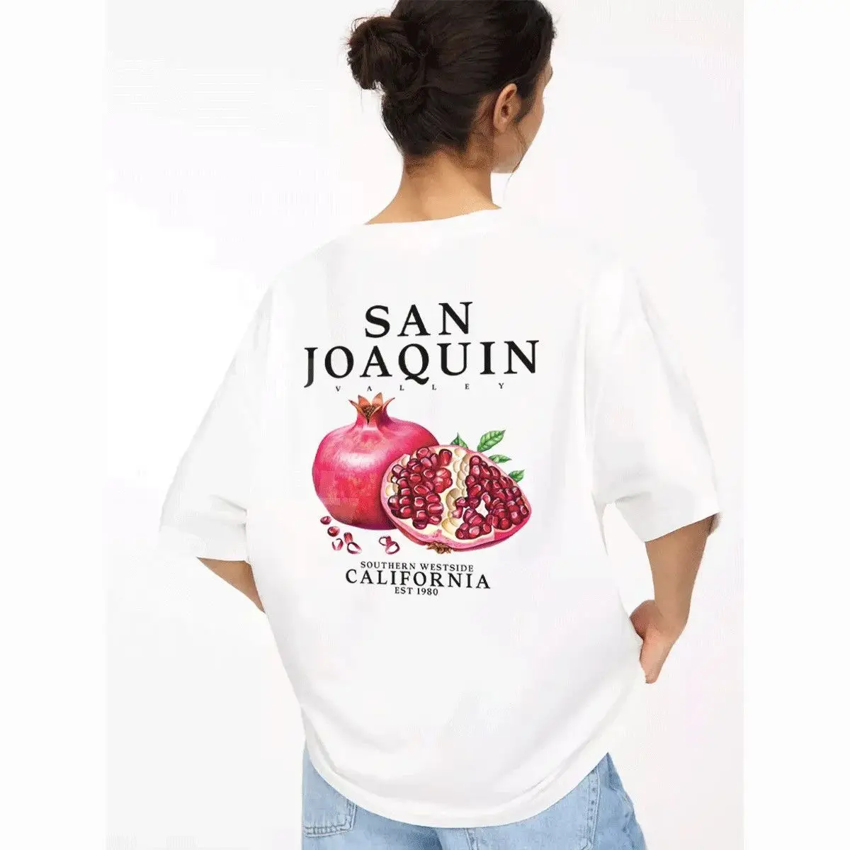 

A Stylish Pure Cotton T-shirt for Girls A New Summer Style with A Unique European and American Print Loose and Versatile Top