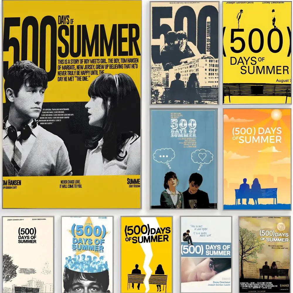 romantic movie f-five hundred days of summer Poster Classic Wall Art  Home Decor  Peel and Stick Unframed