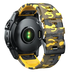22 26mm Quick Fit Silicone Camouflage Wristband Strap For Garmin Fenix5 5X 5XPlus 6 6X 6XPro 7 7X Watch Band Instinct Bracelet