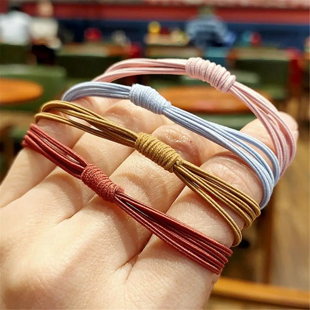 Random Color Concise Hair Accessories Girl Hair Ring Hair Tie Rope High Elastic 4 in 1
