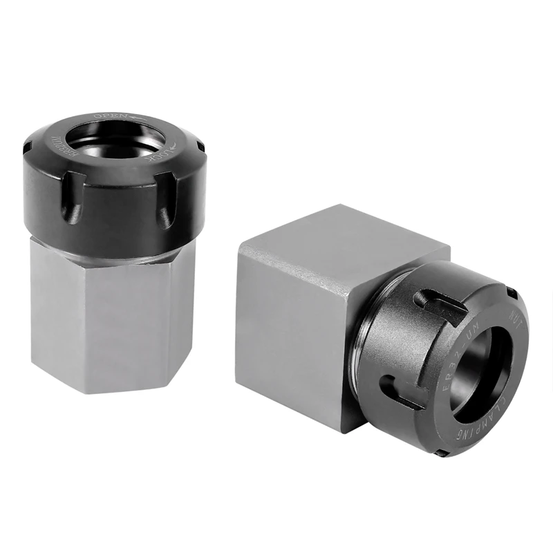 New ER32 Collet Chucks Block Set of 2 Square and Hex Workholding Holder for CNC Lathe Engraving Machine