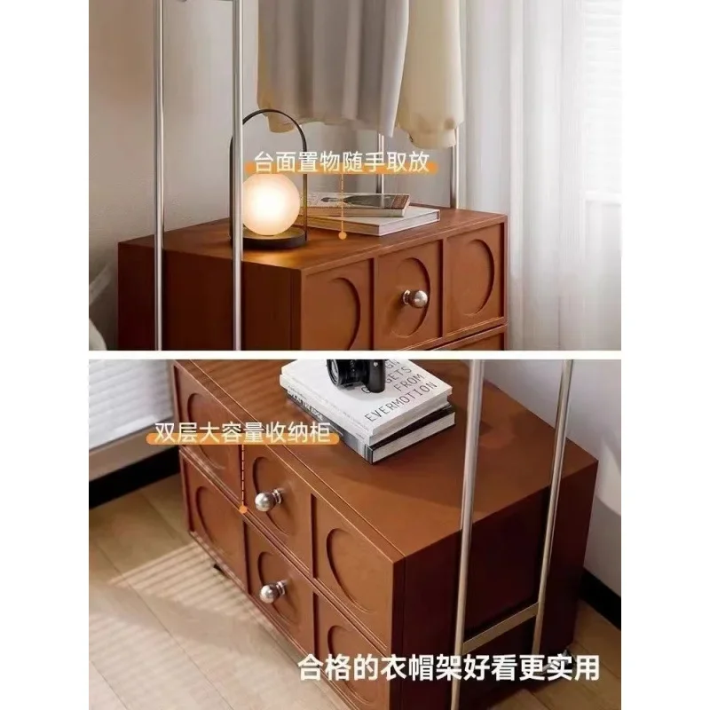 European-style bedroom home, solid wood coat rack, floor-to-ceiling multi-function, movable storage cabinet