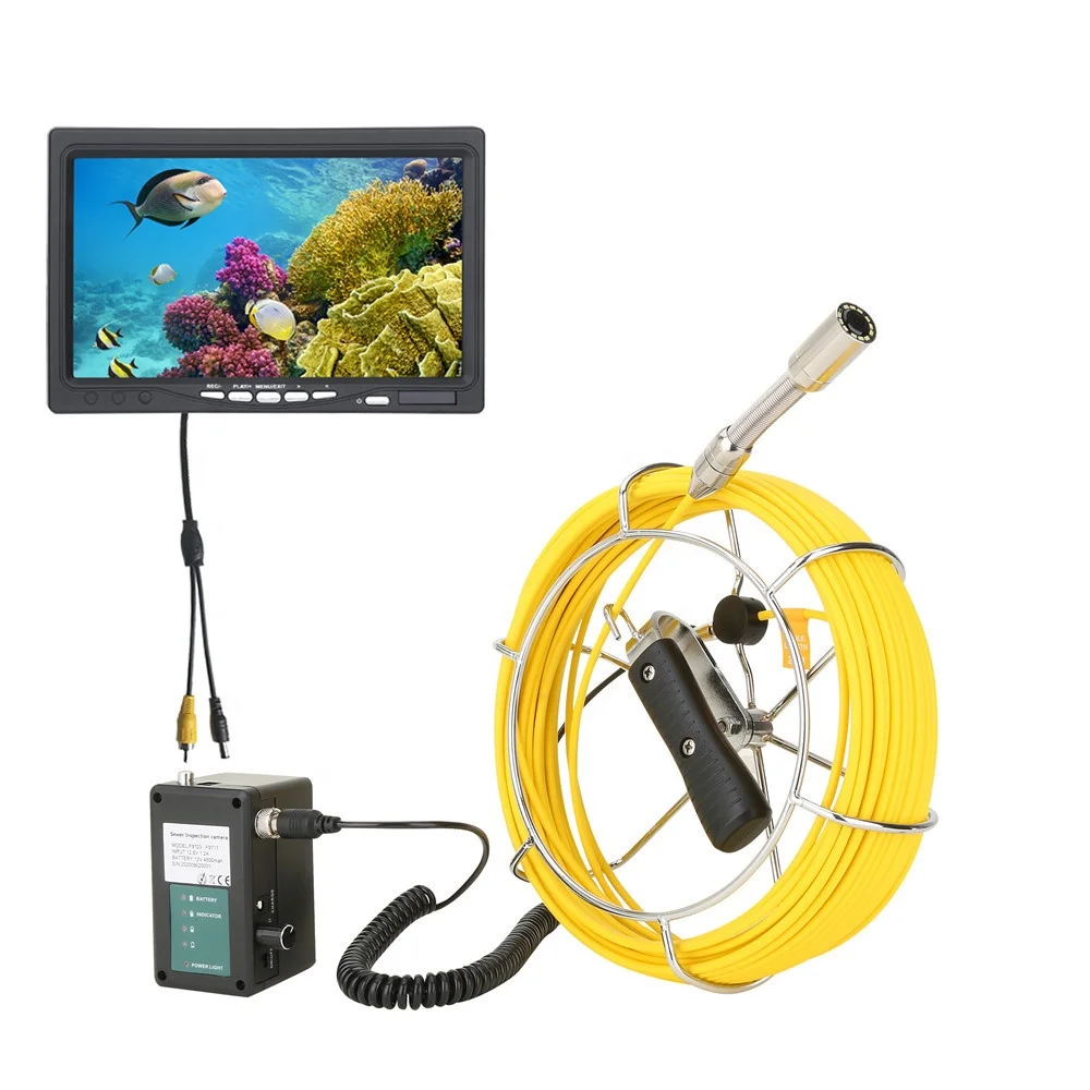 

Хит продаж: 7-дюймовая (22 мм) HD1000TVL камера для инспекции труб IP68 с автовыравниванием, локатором труб 512 Гц и 12 светодиодами