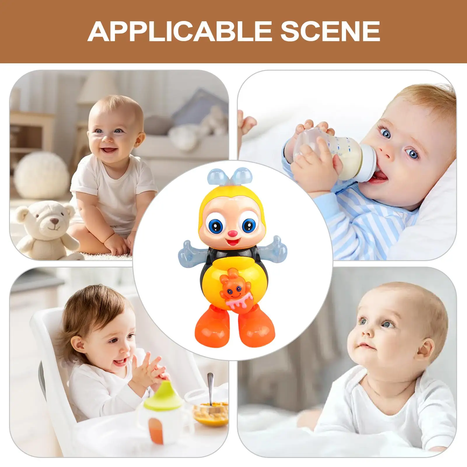 Musical Dancing Bee Toy with Lights and Songs Moving Wings Sensory Learning Toy Funny Birthday Party Gift for Toddler Kids