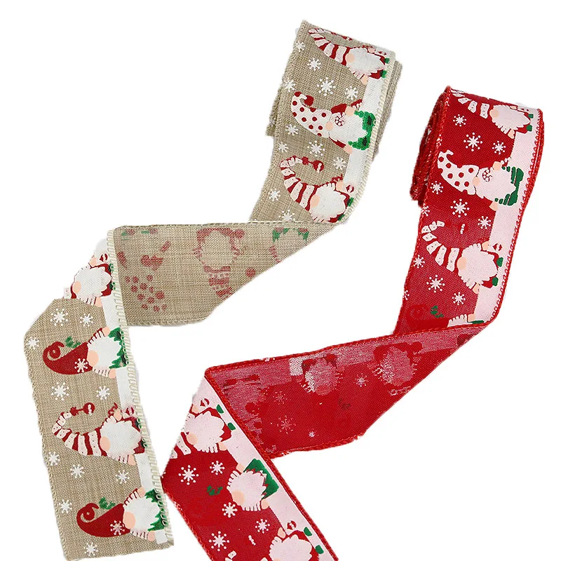 (5 Meter/Rolle) 5 cm Weihnachtsmann-Kopfband, Festival-Feier-Geschenkbox mit Verpackungsdesign, kreative Ausstellungsraum-Matching – Detail 2