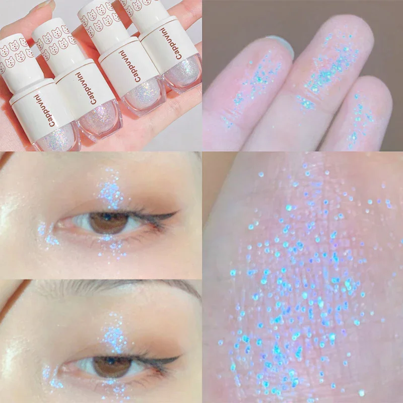 Beer Bowlingbal Teardrop Vloeibare oogschaduw Oogmake-up Liggende zijderups Parel Super Sparkle Hoogglans Glitter Fijn glitterpoeder