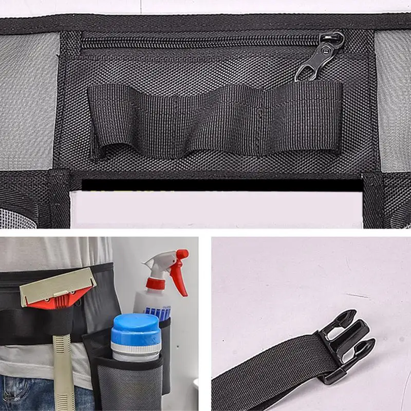 Waist Tool Belt Waist Belt With Pockets Adjustable Cleaning Bottle Holster Belt House Cleaning Supplies Cleaning Tools For